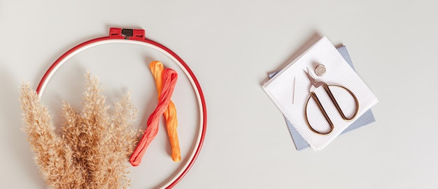 Studio with threads and hoops